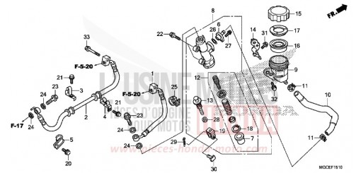 MAITRE-CYLINDRE FREIN AR. (CB1100A/SA/SAD) CB1100AE de 2014
